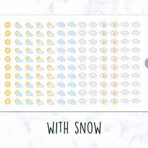 140 Weather Stickers Weather Planner Stickers Cute Weather Icon Stickers Weather Tracker Stickers Weather Tracking Stickers image 3