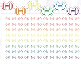 96 Dumbbell Icon Stickers | Fitness Planner Stickers | Workout Icon Stickers | Gym Planner Stickers | Weights Training Stickers