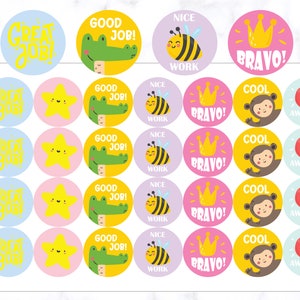 Geweldige baanstickers | Schoolstickers | Lerarenstickers | Beloningsstickers leraar | Good Job-stickers | Nice Work-stickers voor studenten