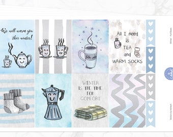 Winter Weekly Kit for Happy Planner | Happy Planner Stickers | Happy Planner Weekly Kit | Cute Winter Weekly Planner Sticker Kit