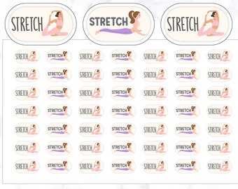 Pegatinas para planificador de estiramientos / Pegatinas de meditación / Pegatinas para agenda de yoga / Pegatinas para diario / Pegatinas para agenda