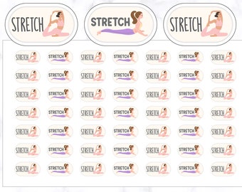 Stretch Planner Stickers | Stretching Stickers | Meditation Stickers | Yoga Planner Stickers | Journal Stickers | Diary Stickers