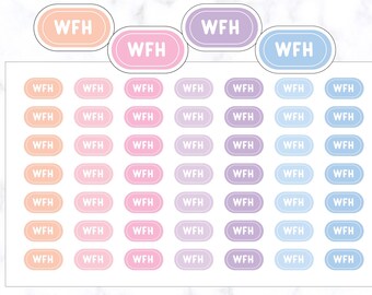 Work From Home Button Stickers | Remote Work Days Planner Stickers | Work Planner Stickers | Work Tracker Stickers | Work Button Stickers