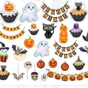 Adesivi decorativi "Delizie di cupcake spettrali" / Adesivi per la distribuzione settimanale del planner di Halloween / Kit settimanale di ottobre