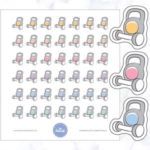 Kettlebell and Dumbbell Planner Stickers | Gym Planner Stickers | Workout Planner Stickers | Dumbbell Stickers | Weight Stickers