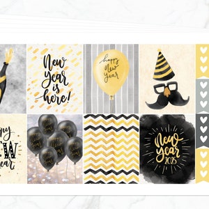 Weekpakket nieuwjaarsfeest Erin Condren planner | Sticker nieuwjaarsplanner | Weekpakket voor nieuwjaar | Wekelijkse stickerkit voor gelukkig nieuwjaar