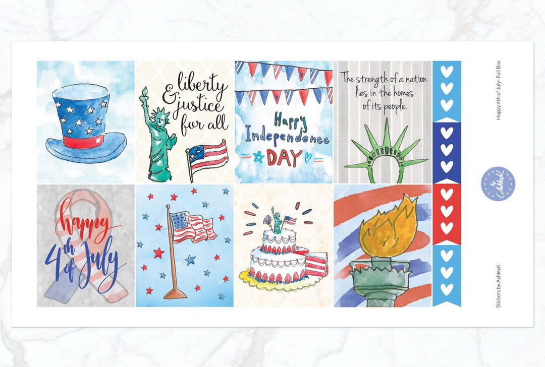 Happy 4th of July Weekly Kit for Erin Condren Vertical Horizontal ...