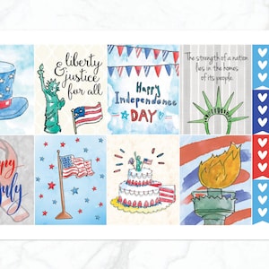 Happy 4th of July Weekly Kit for Erin Condren Vertical Horizontal Planner | Independence Day Weekly Kit | 4th of July Planner Stickers