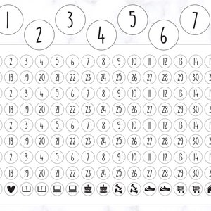 Date Stickers 2 | Date Dots Stickers | Dates Planner Stickers | Planner Date Dots Stickers | Mini Date Stickers