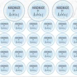 Papierdeckchen Handmade Stickers - 28 mm Durchmesser | Made with Love Aufkleber | Handmade Verpackung Label Aufkleber | Selbstgemachte Sticker