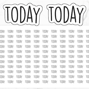 121 Today Schriftzug Aufkleber | Heute Aufkleber | Planer Aufkleber | Heute Sticker | Today Aufgabe Header Stickers