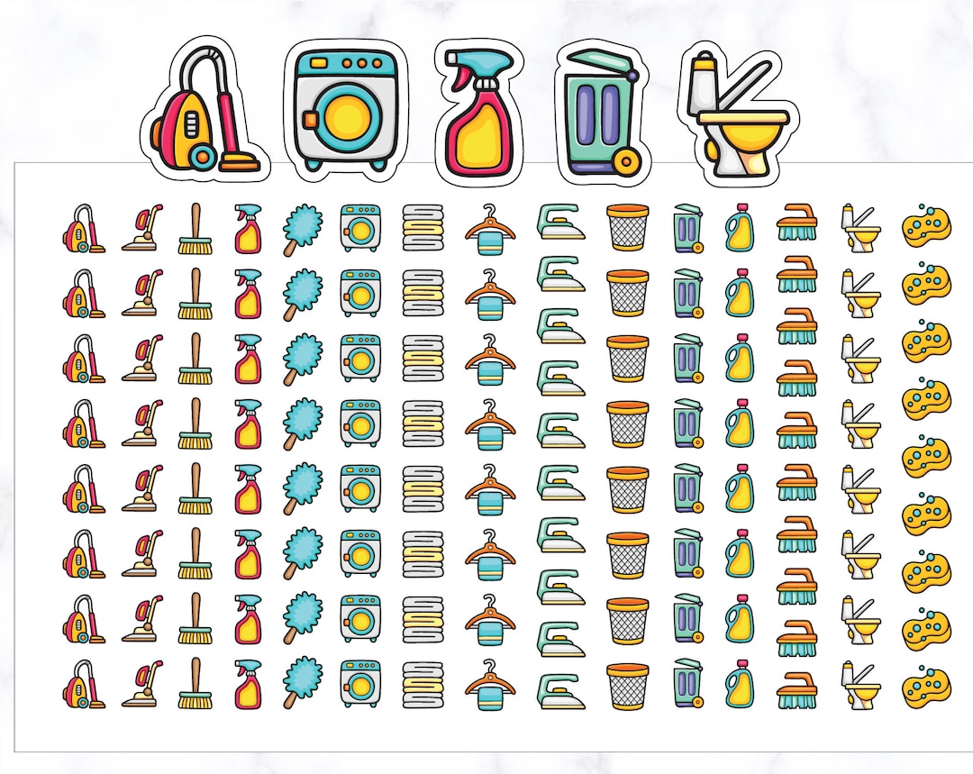 Cute Housework Planner Stickers | Housework Stickers | Cleaning ...
