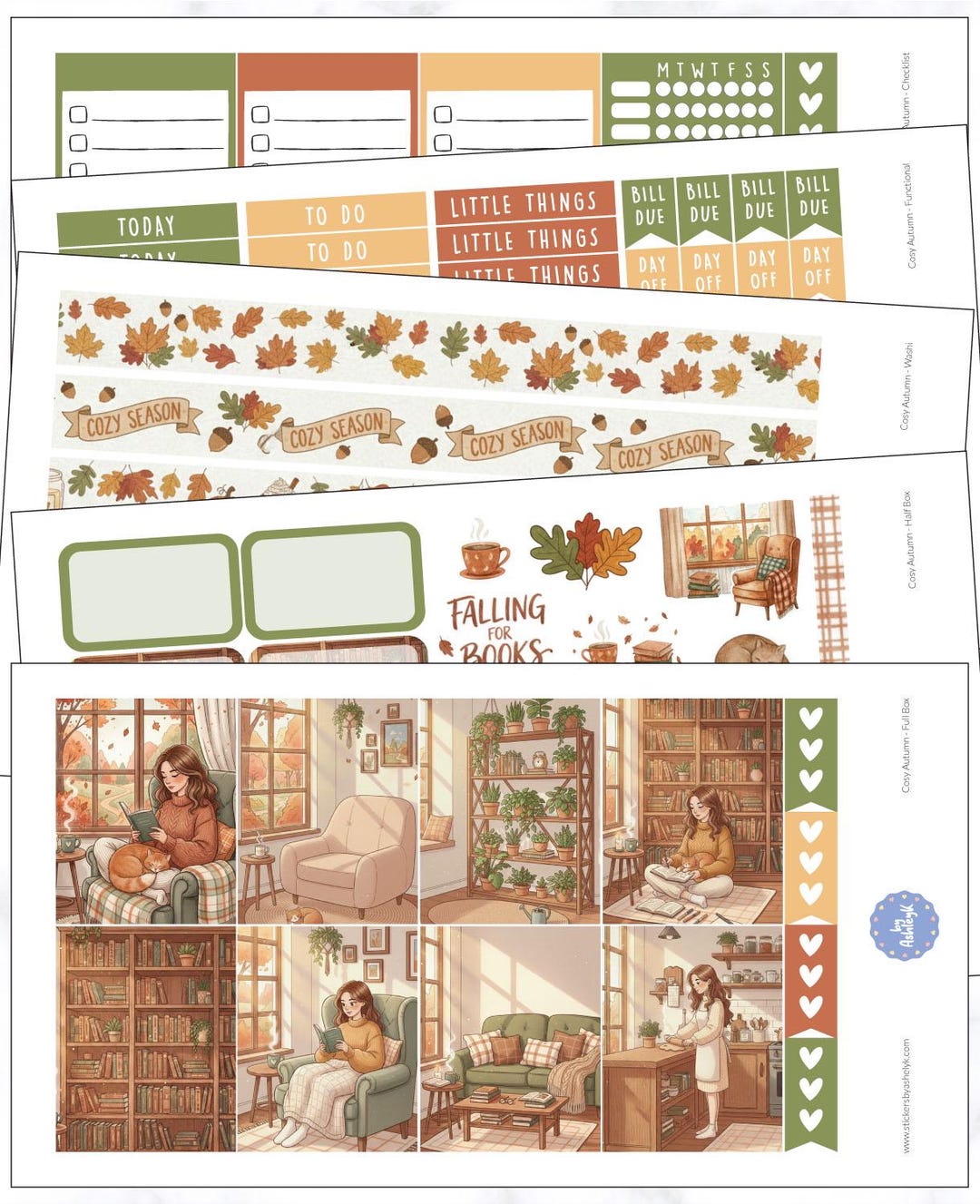 Cosy Autumn Weekly Kit - Erin Condren Planner Stickers - Etsy