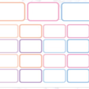 Rounded Corner Half Box Planner Stickers | Half Box Stickers | Planner Box Stickers | Functional Stickers for Planner