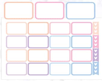 Rounded Corner Half Box Planner Stickers | Half Box Stickers | Planner Box Stickers | Functional Stickers for Planner