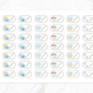 Watercolour Weather Tracker Stickers | Weather Planner Sticker ...