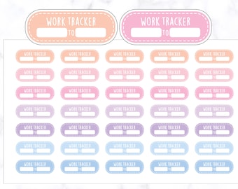 Trackerstickers met afgeronde hoeken | Werklabelstickers | Werkplannerstickers | Werktrackerstickers | Etiketsticker | Werkstickers