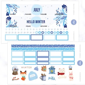 Juli Monthly Kit Sticker | Erin Condren Monthly Kit Aufkleber | Winter Monthly Kit | Monatliche Sticker