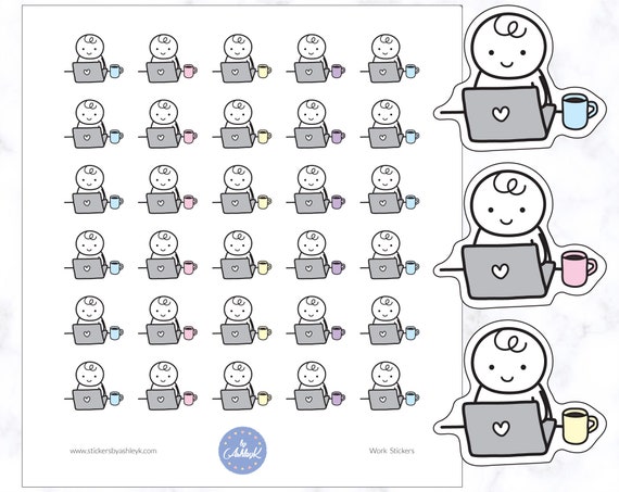 Mini Work Emoticon Stickers Study Planner Stickers Work - Etsy