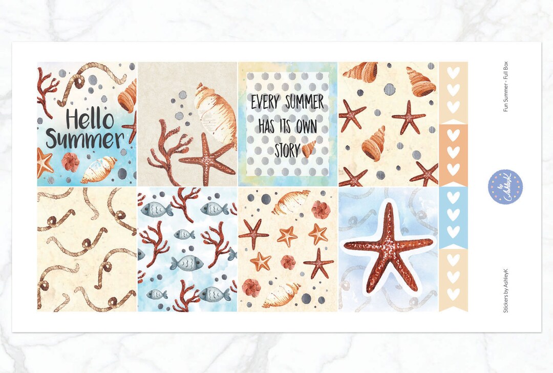 Fun Summer Weekly Kit for Erin Condren Vertical Horizontal Planner ...