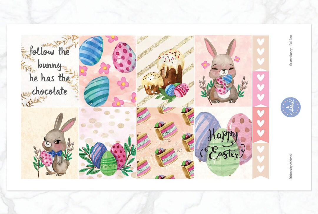 Easter Bunny Weekly Kit for Erin Condren Vertical Horizontal Planner ...