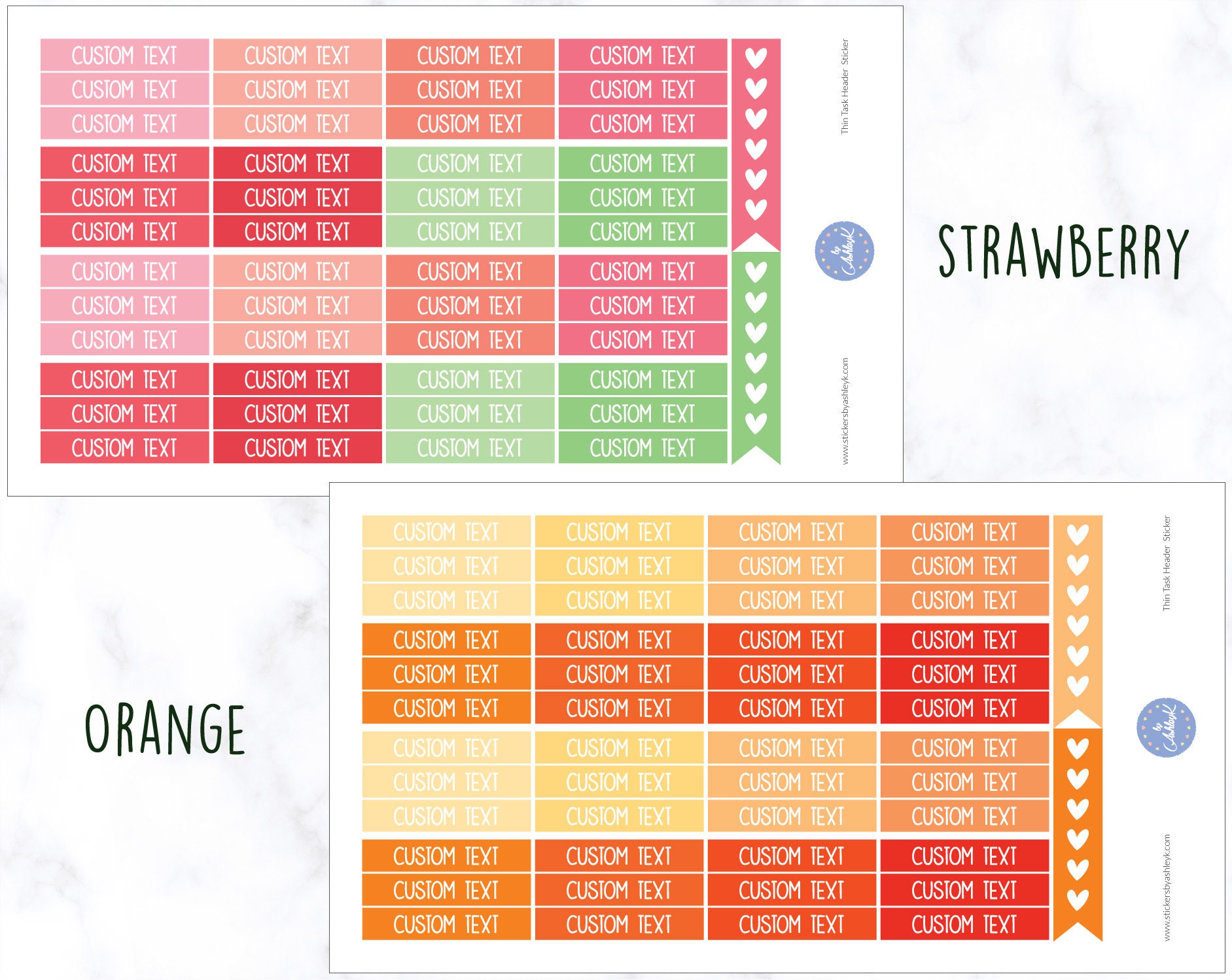 Sticker Header System Thin Custom Header Planner Stickers | Custom Text Label Stickers ...