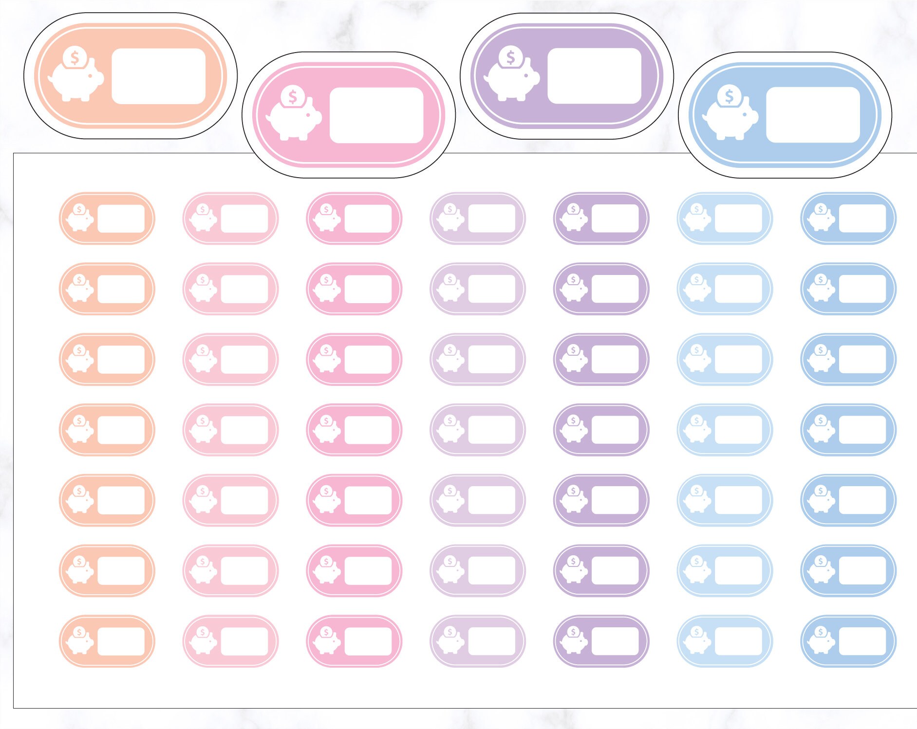 Saving Tracker Stickers | Saving Tracker Stickers | Savings Stickers ...