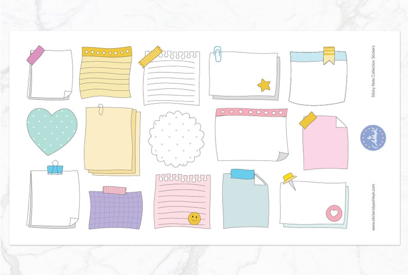 Sticky Note Collection Planner Stickers | Notes Planner Stickers | Post ...