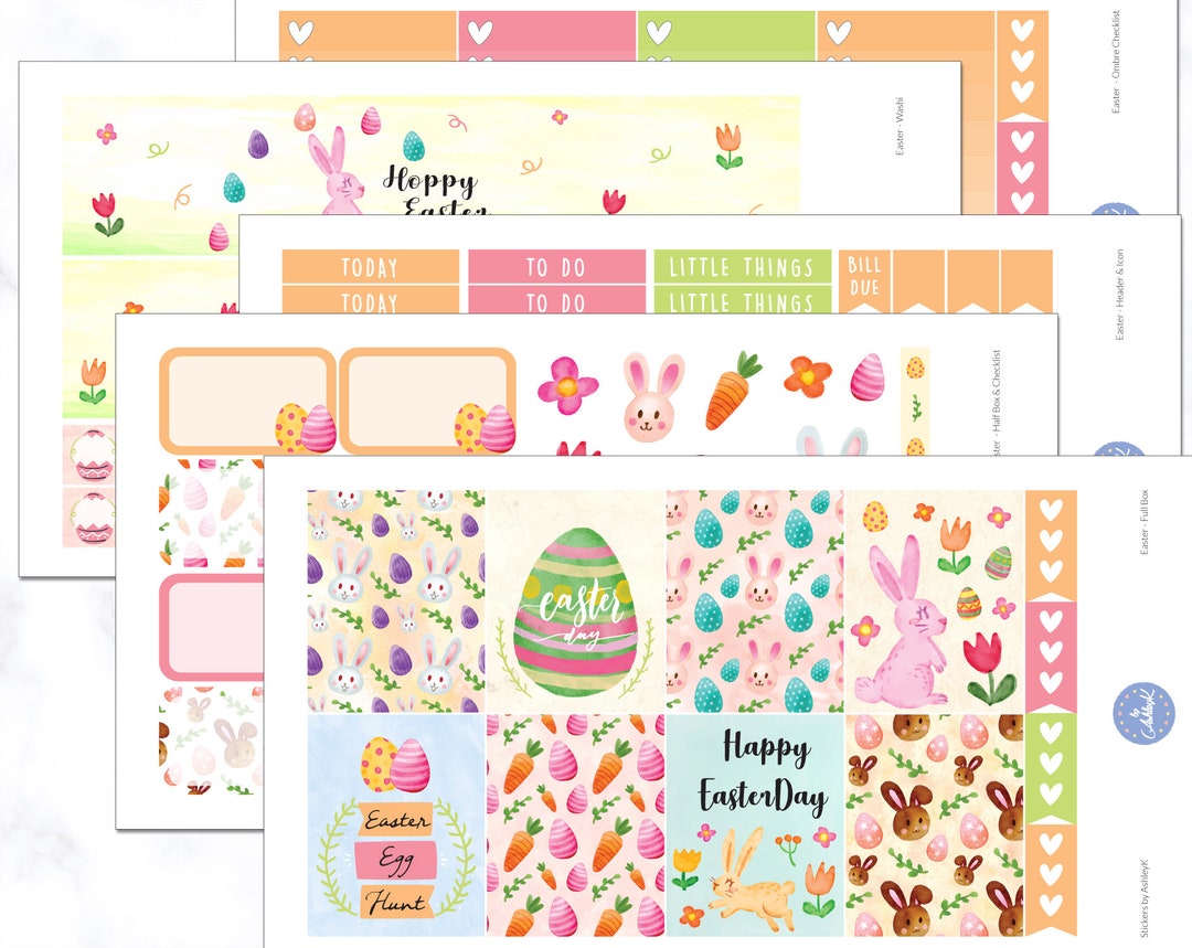 Easter Weekly Kit for Erin Condren Vertical Planner | Easter Planner ...