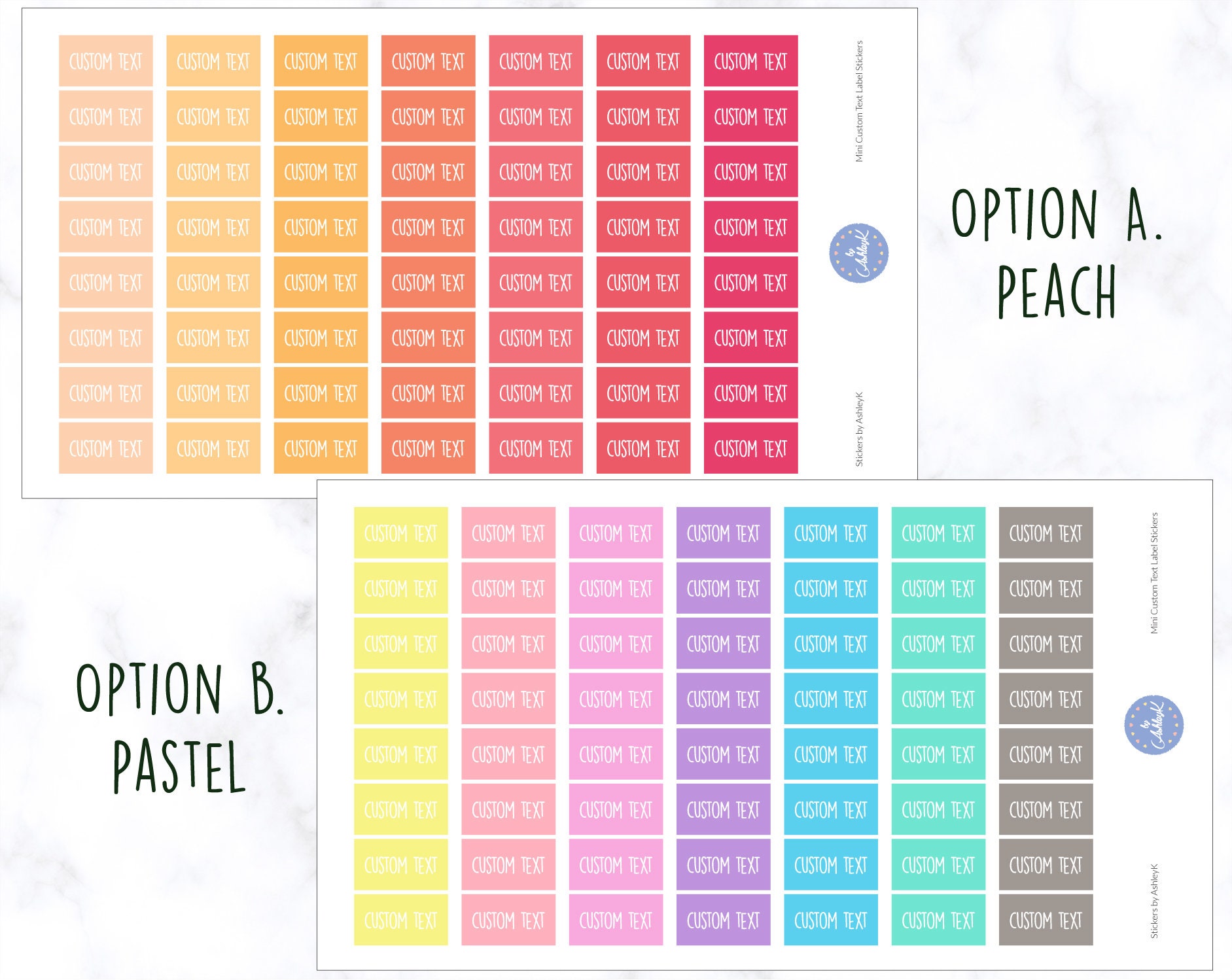 Mini Custom Text Label Planner Stickers | Label Stickers | Planner ...