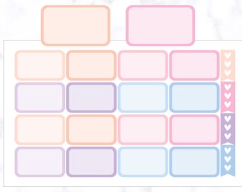 Half Box Planner Stickers | Box Planner Stickers | Functional Stickers For Erin Condren Life Planner, Happy Planner