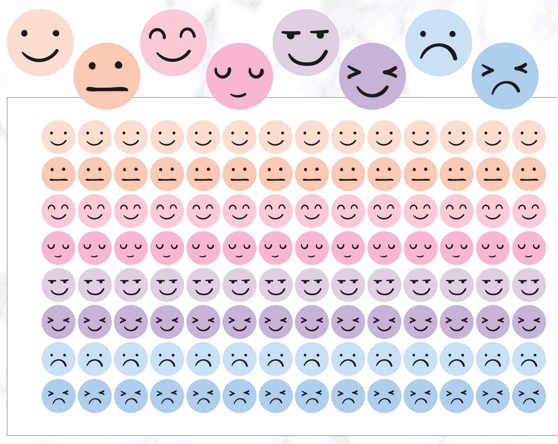 Cute Emoji Round Stickers - Rainbow – Stickers by AshleyK