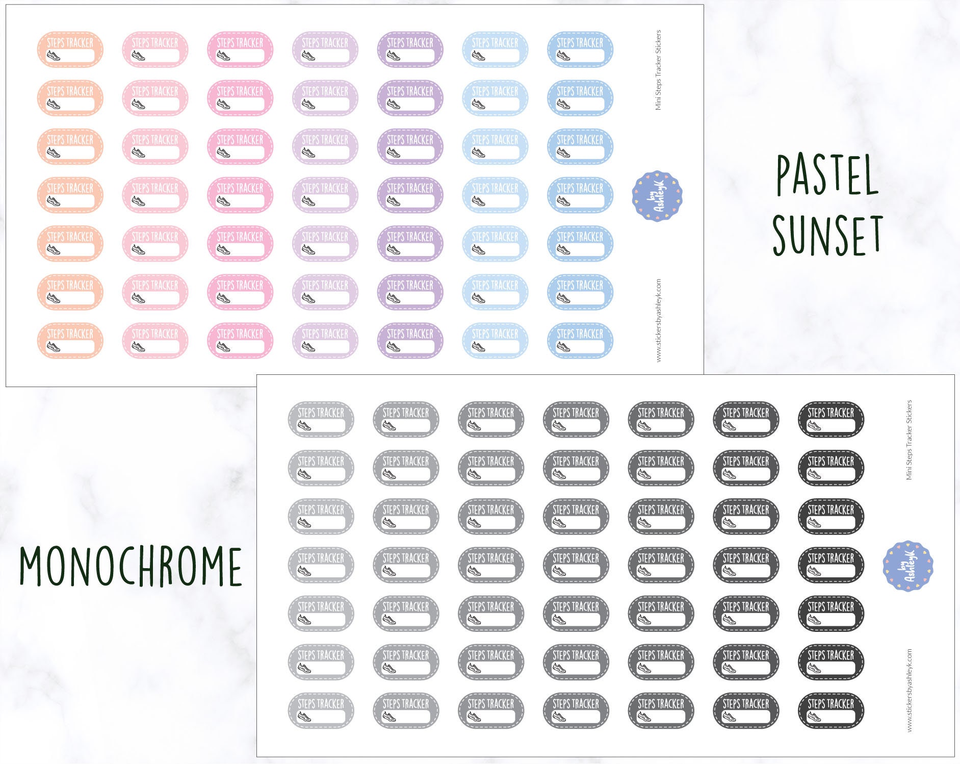 Mini Steps Tracker Planner Stickers | Steps Tracker Stickers | Workout ...