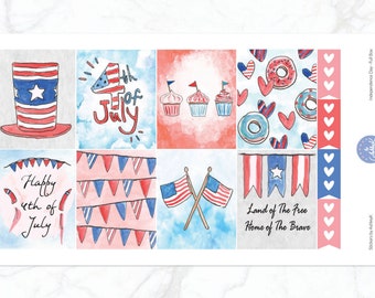 Unabhängigkeitstag Wochen Kit für Erin Condren Vertikale Horizontale Planer | Juli 4th Weekly Kit | Juli Weekly Kit | Unabhängigkeitstag