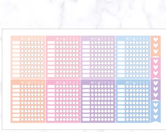 Weekly Habit Tracker Box Planner Stickers | Habit Tracker Stickers | Weekly Tracker Sticker | Planner Tracker Sticker - Erin Condren Planner