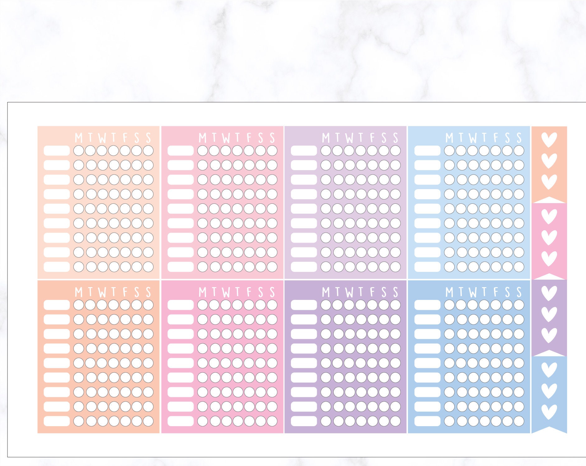 Weekly Habit Tracker Box Planner Stickers | Habit Tracker Stickers ...