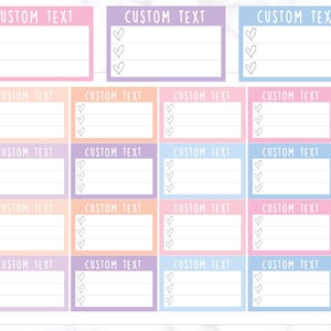 Custom Text Checklist Half Box Planner Stickers | Checklist Half Box Stickers | Half Box Planner Stickers - Erin Condren Planner