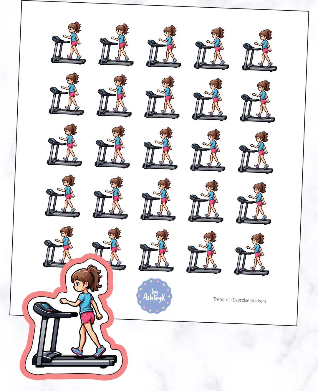 Exersice Sticker Treadmill Exercise Planner Stickers | Workout Planner Stickers | Gym ...