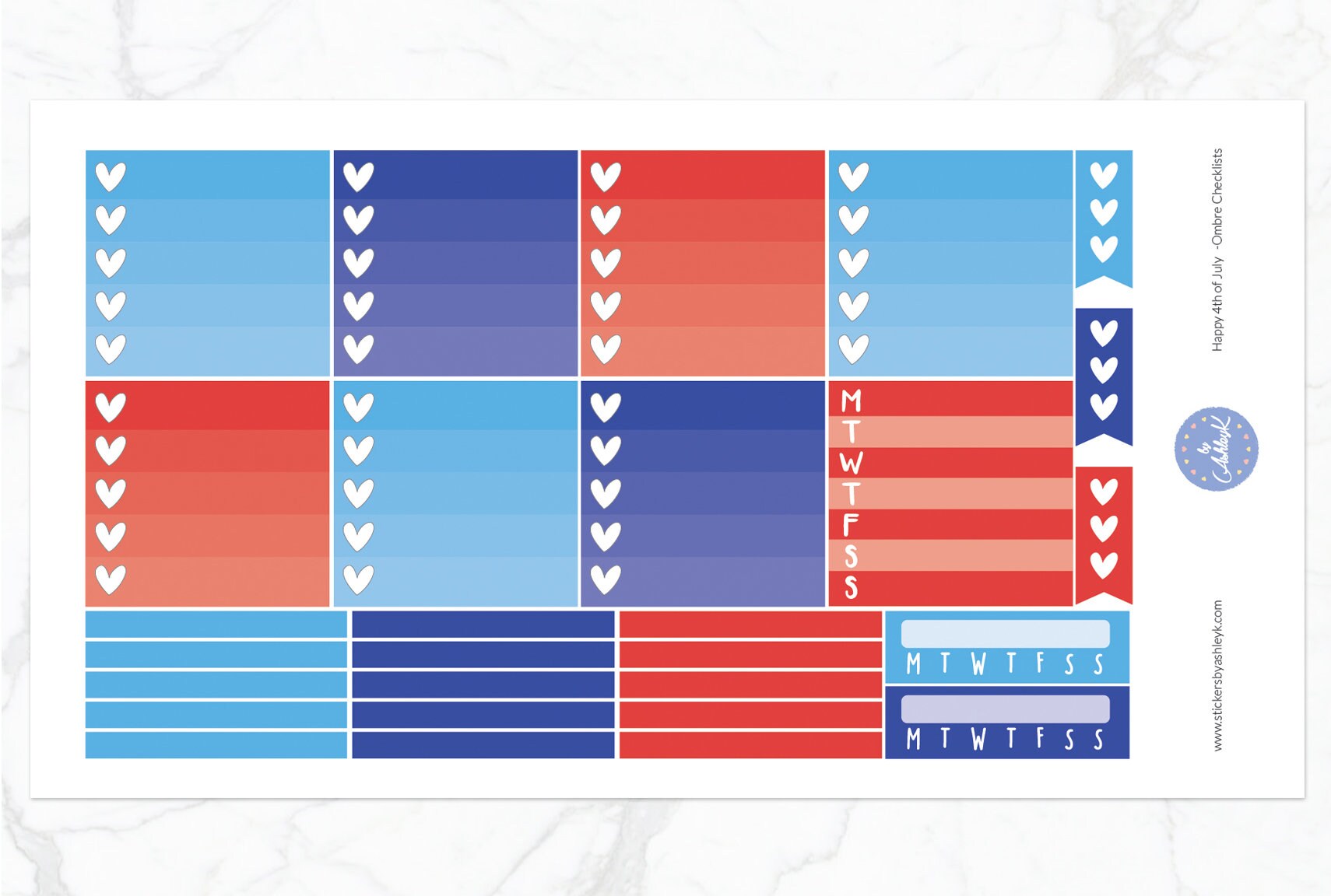 Happy 4th of July Weekly Kit for Erin Condren Vertical Horizontal ...