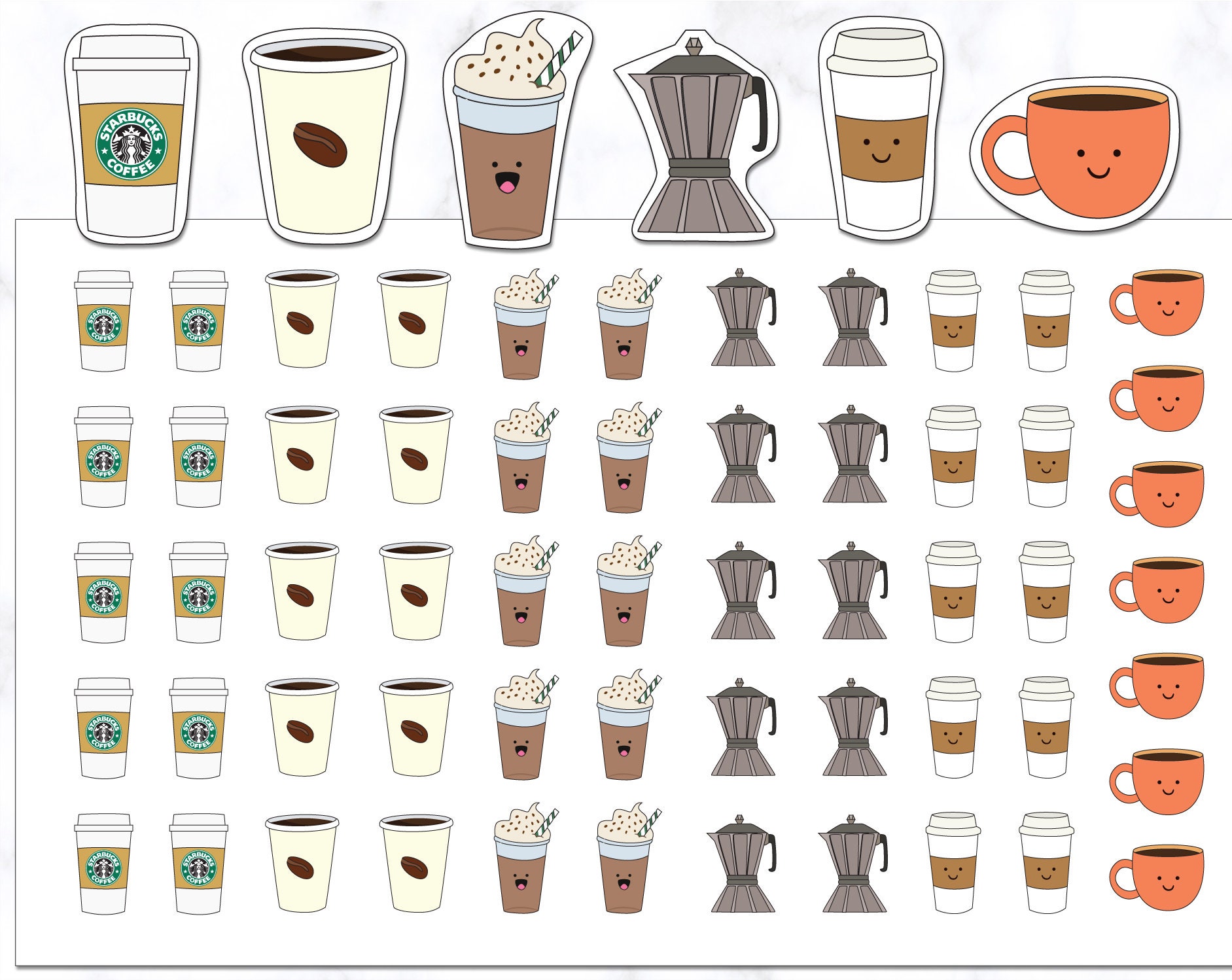 Coffee Planner Stickers Coffee Stickers Coffee Cup - Etsy Israel