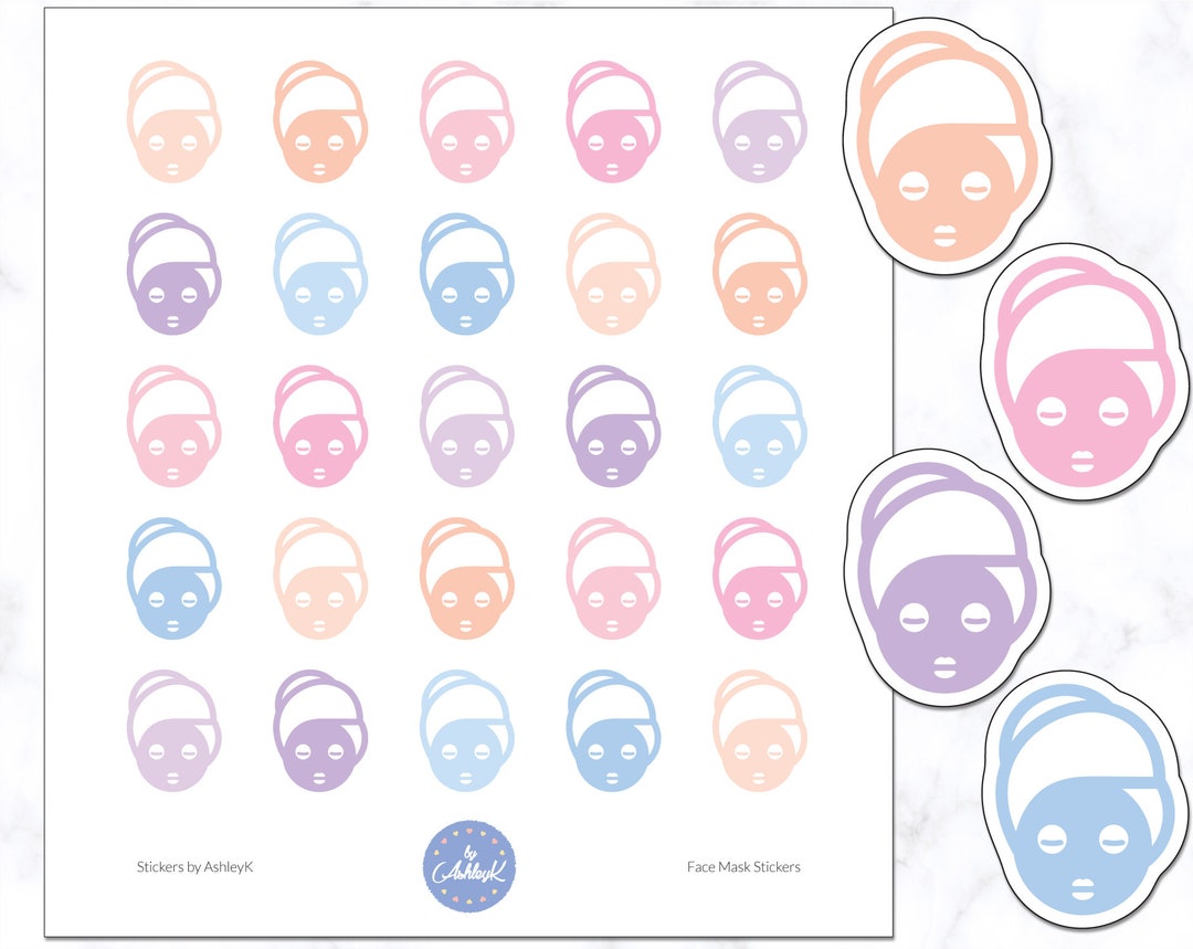 Sticker Mask Sheet Face Mask Planner Stickers | Face Mask Icon Stickers | Planner Stickers ...