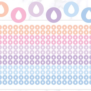 228 Adesivi per pianificatore a goccia d'acqua / Adesivi per l'idratazione / Adesivi per pianificatore a idratazione / Adesivi per diario / Adesivi per pianificatore a goccia d'acqua