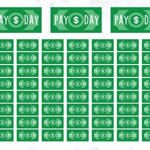 Zahltag Aufkleber | Zahl Tag Sticker | Geld Aufkleber | Planner Sticker | Journal Aufkleber | Erin Condren Sticker
