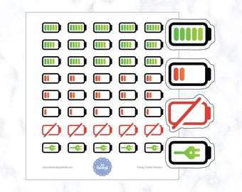 Energy Tracker Planner Stickers | Energy Level Planner Stickers | Mood Tracker Stickers | Mood Planner Stickers | Social Battery Stickers