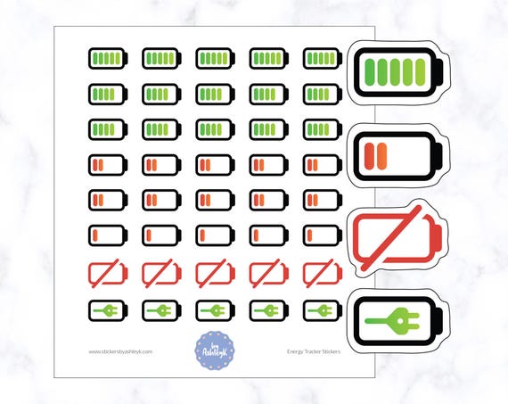 Energy Tracker Planner Stickers | Energy Level Planner Stickers | Mood Tracker Stickers | Mood Planner Stickers | Social Battery Stickers