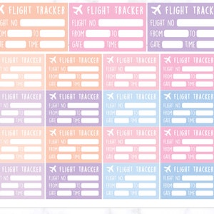 Adesivos do Planejador de Rastreador de Voo | Adesivos do Rastreador de Voo | Meus Adesivos do Planejador de Voo - Erin Condren Planner | Adesivos de Informações de Voo