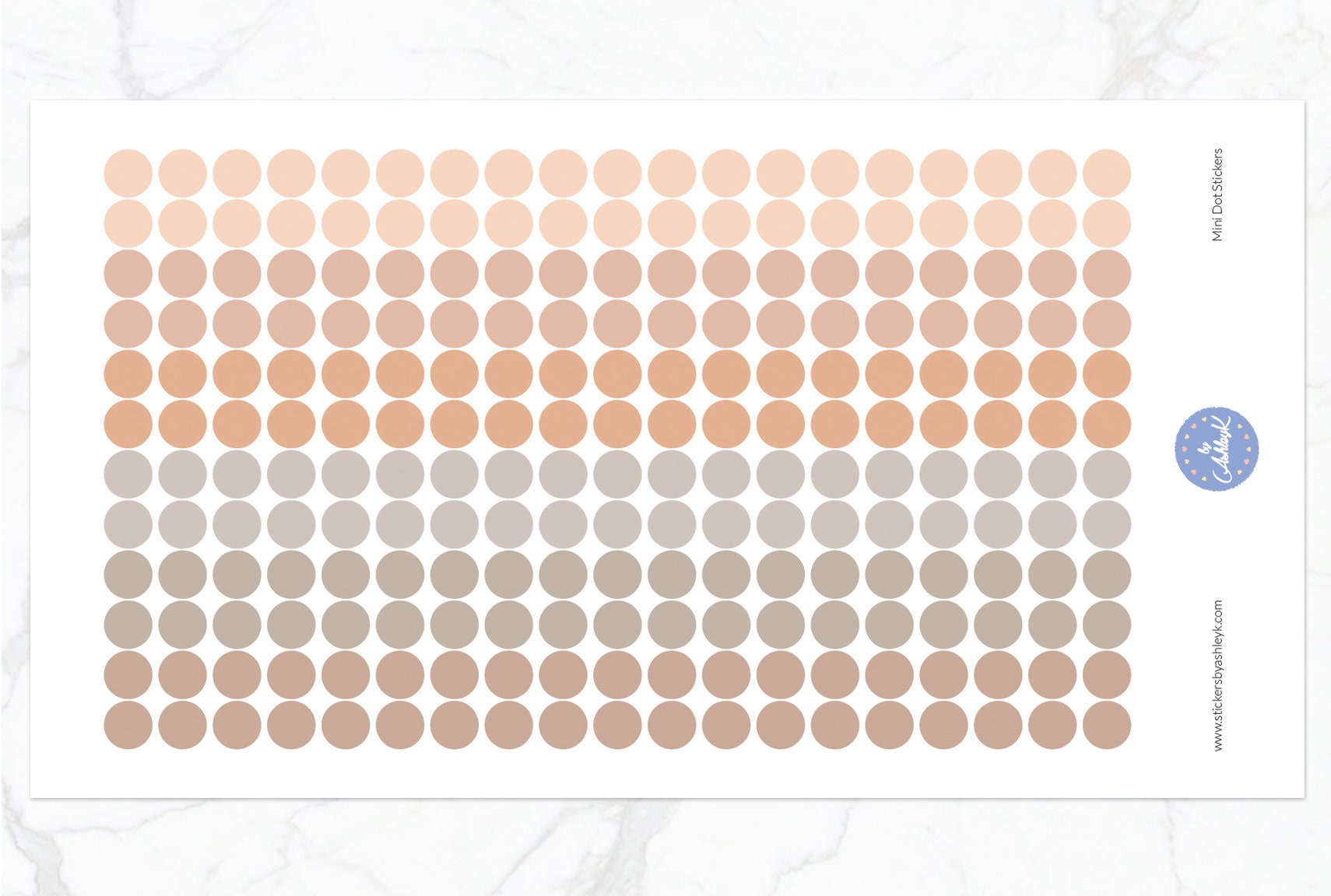 228 Neutral Mini Dot Stickers | Dot Planner Stickers | Planner Mini ...