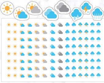 112 Weather Forecast Stickers | Weather Planner Stickers | Weather Tracker Stickers | Weather Tracking Stickers | Weather Icon Stickers