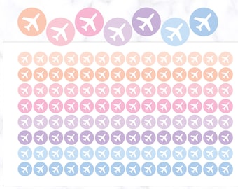 Plane Icon Stickers | Plane Stickers | Flight Round Icon Stickers | Journal Stickers | Circle Stickers | Icon Round Sticker | Flight Sticker
