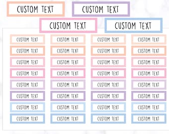 Custom Text Rectangle Label Planner Stickers | Label Stickers | Planner Stickers | Journal Stickers | Diary Stickers | Erin Condren Stickers